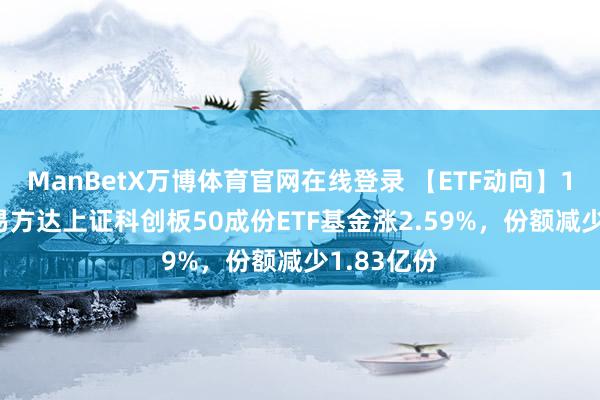 ManBetX万博体育官网在线登录 【ETF动向】12月28日易方达上证科创板50成份ETF基金涨2.59%，份额减少1.83亿份